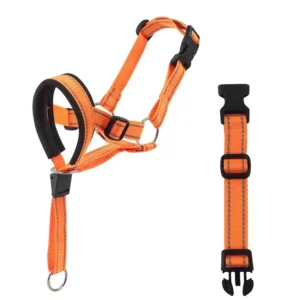 Kaganiec dla psa zapobiegający gryzieniu, nylonowy z regulacją Pomarańczowy