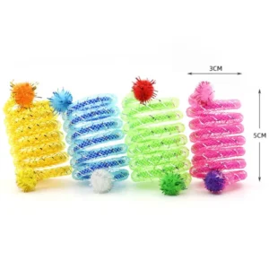 Kolorowe sprężynki dla kota z wełnianą piłką Random color
