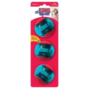 KONG Squeezz Action Ball - piszczące piłki dla psa (zestaw 3 szt.) 