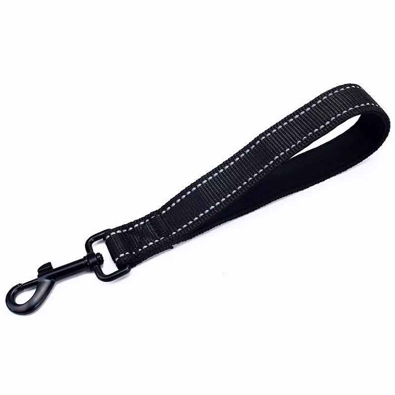Krótka smycz dla psa 25 cm odblaskowa z miękką rączką — duże psy Biały