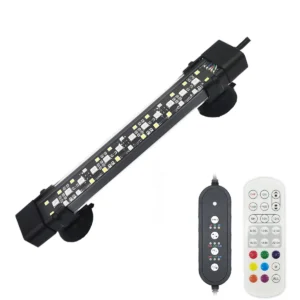 Lampa akwariowa LED 24/7 pełne spektrum 20-70 cm IP68 wodoodporna słodkowodna Czarny