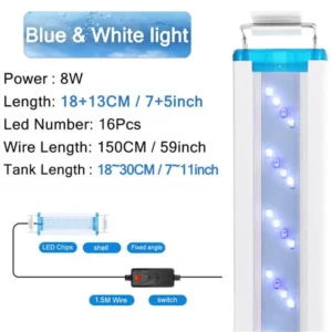 Lampa LED do akwarium na klipsie Super Slim — oświetlenie roślin wodnych Biały