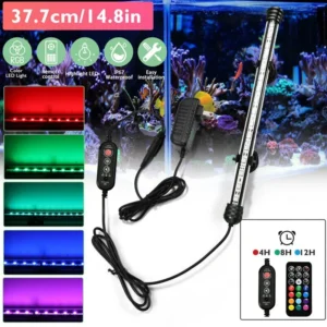 Lampa LED do akwarium RGB z pilotem — oświetlenie podwodne do roślin Zielony