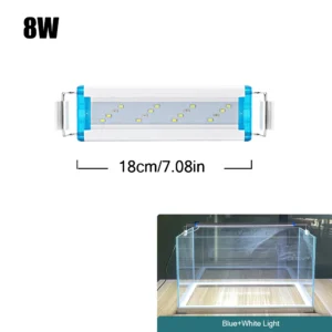 Lampa LED do akwarium z roślinami wodnymi slim klip 18-75 cm Srebrny