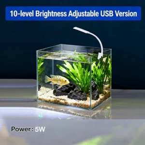 Lampa LED do akwarium na klips USB 360 stopni Biały