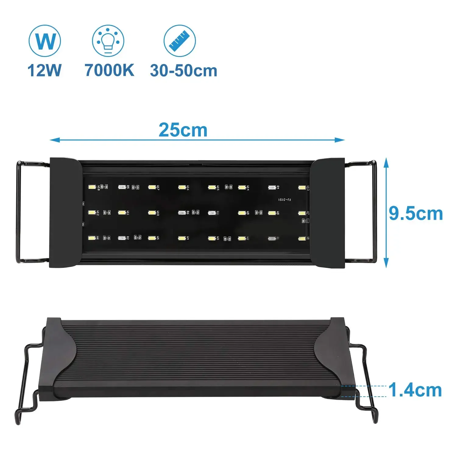 Lampa LED do akwarium niebiesko-biała 25/45 cm Cpl 30