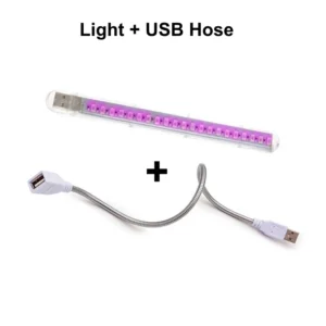 Lampa LED pełne spektrum do wzrostu roślin akwariowych i terrariowych USB Rgb