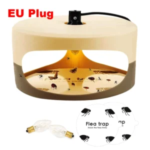 Lampa owadobójcza z pułapką na pchły i wkładami klejowymi Eu plug