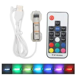 Lampka LED USB do nano akwarium z pilotem — kolorowe oświetlenie z timerem Biały