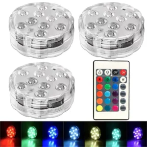 Lampy LED podwodne z pilotem - kolorowe oświetlenie akwarium 16 barw Typea 3lamp with rc