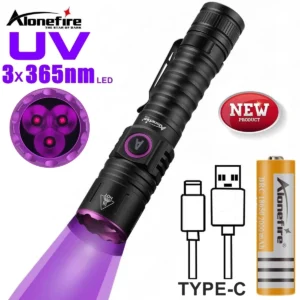 Latarka UV 365 nm 15W do wykrywania moczu kota i psa wysokiej mocy Czarny