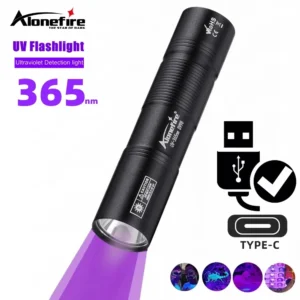 Latarka UV 365nm do wykrywania moczu kota i psa — mini USB Czarny