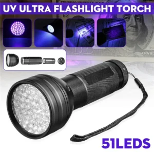 Latarka UV 51 LED 395 nm do wykrywania moczu psa czarne światło