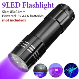 Latarka UV LED 395/365nm z zoomem do inspekcji i wykrywania plam zwierząt Rgb