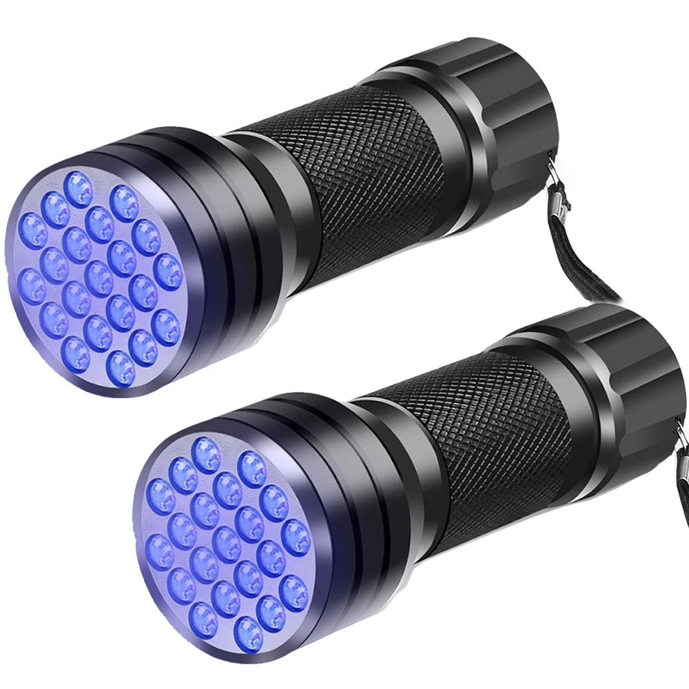 Latarka UV do wykrywania plam moczu psa i kota 21 LED 395 nm Biały