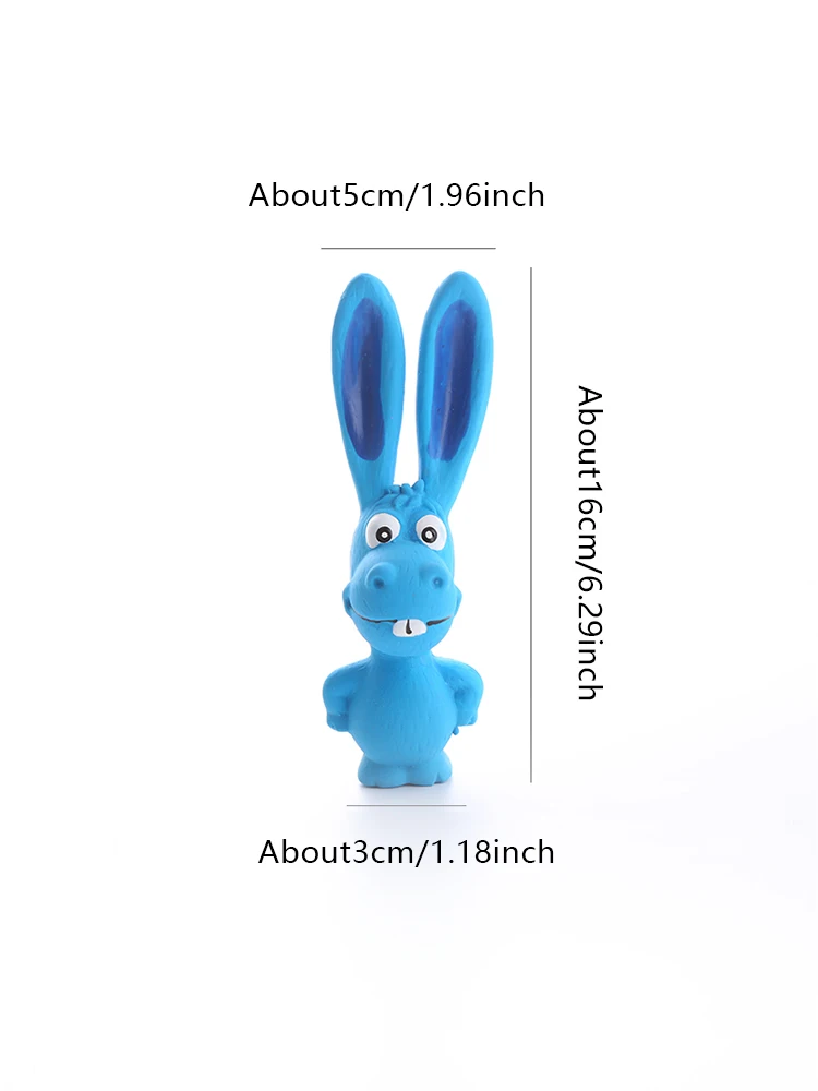 Lateksowy królik piszczący dla psa — zabawka do żucia Naughty Rabbit Niebieski