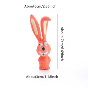 Lateksowy królik piszczący dla psa — zabawka do żucia Naughty Rabbit Pomarańczowy