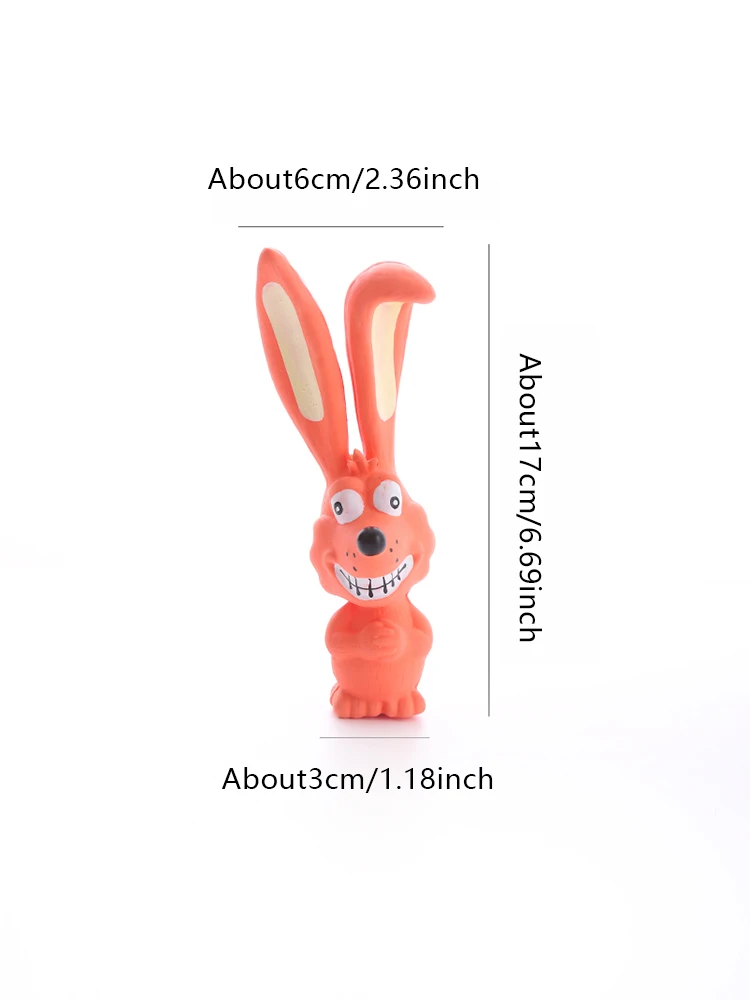 Lateksowy królik piszczący dla psa — zabawka do żucia Naughty Rabbit Pomarańczowy