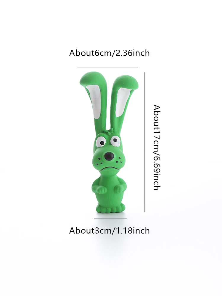 Lateksowy królik piszczący dla psa — zabawka do żucia Naughty Rabbit Zielony