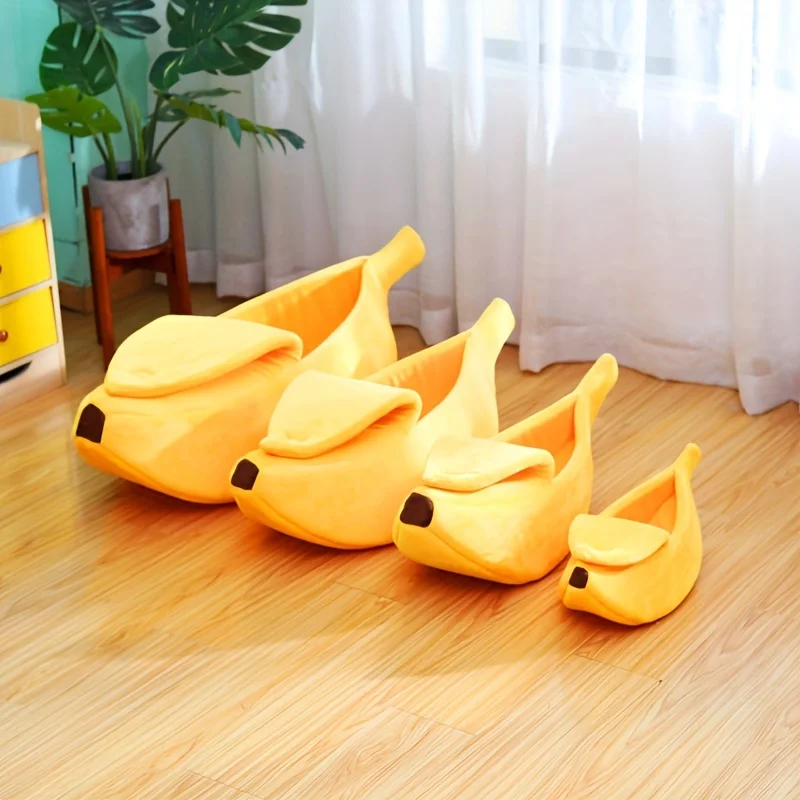 Legowisko dla kota w kształcie banana żółty