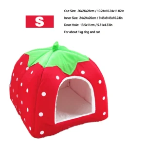Legowisko dla kota i małego psa - miękki domek truskawka Strawberry s