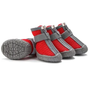 Lekkie siateczkowe sneakersy dla psa – modne buty na spacer Czerwony