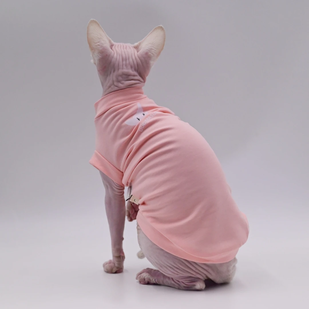 Letni koszulek chłodzący dla kota Sphynx Devon Rex Abyssinian Czarny