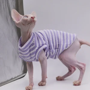 Letni koszulek chłodzący dla kota Sphynx Devon Rex Abyssinian Fioletowy