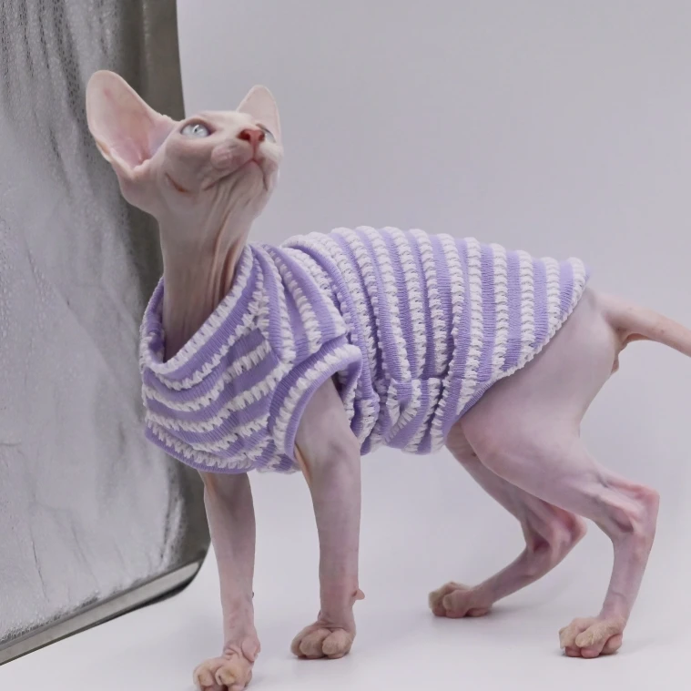 Letni koszulek chłodzący dla kota Sphynx Devon Rex Abyssinian Fioletowy