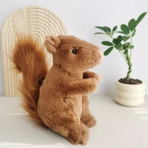 Lifelike Bushy-tailed Squirrel Plush Toy Cute Resourceful Animal Squir Brązowy