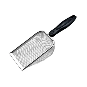 Łopatka do żwirku dla małych kotów — siatka 2x2mm stal nierdzewna Czerwony