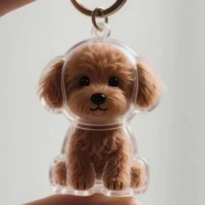Lovely Dog Hair Storage Keychain Pendant for Bags, Couples Car Keys, U Dog9