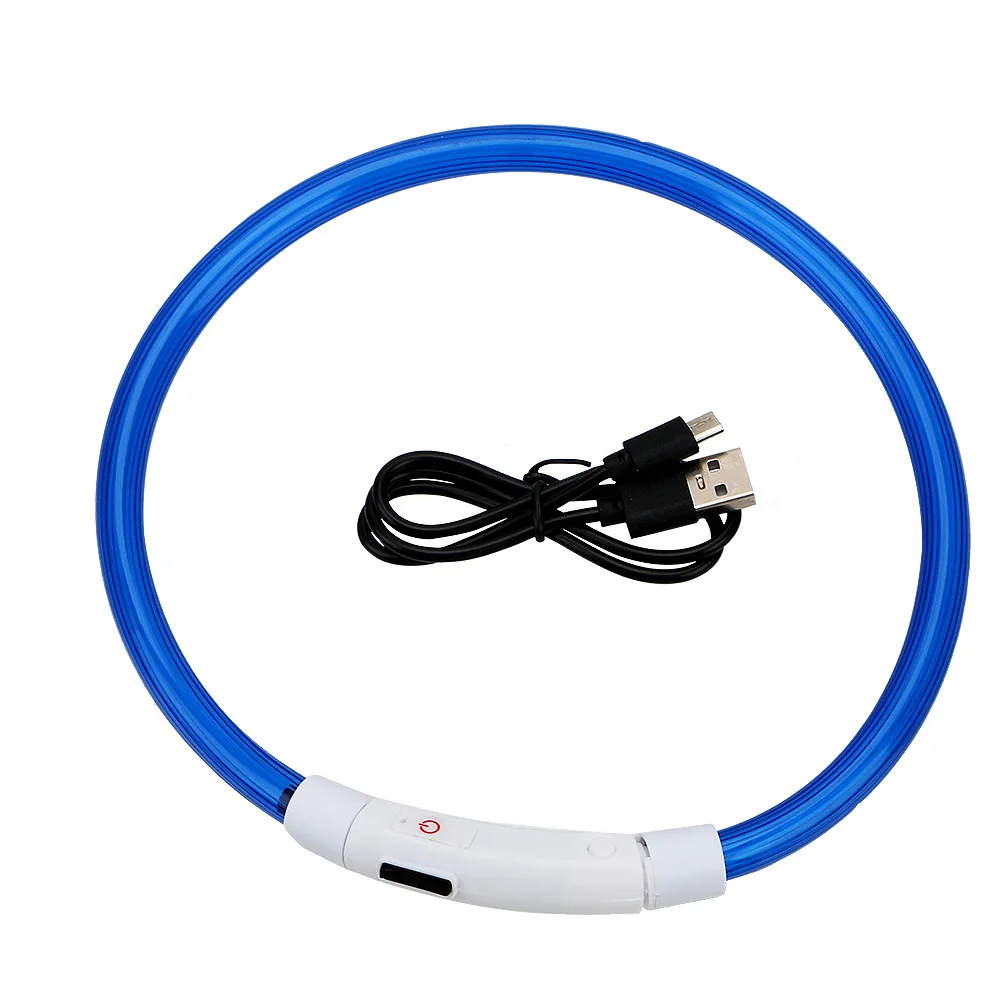 Luminous obroża LED USB dla psa nocna z akumulatorem Niebieski