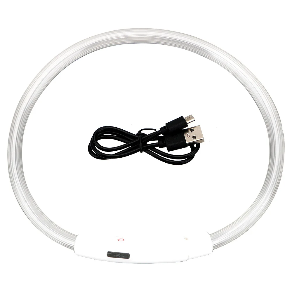 Luminous obroża LED USB dla psa nocna z akumulatorem Szary