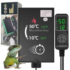 Mata grzewcza dla gadów 7–110W z regulatorem temperatury – duże terrarium 