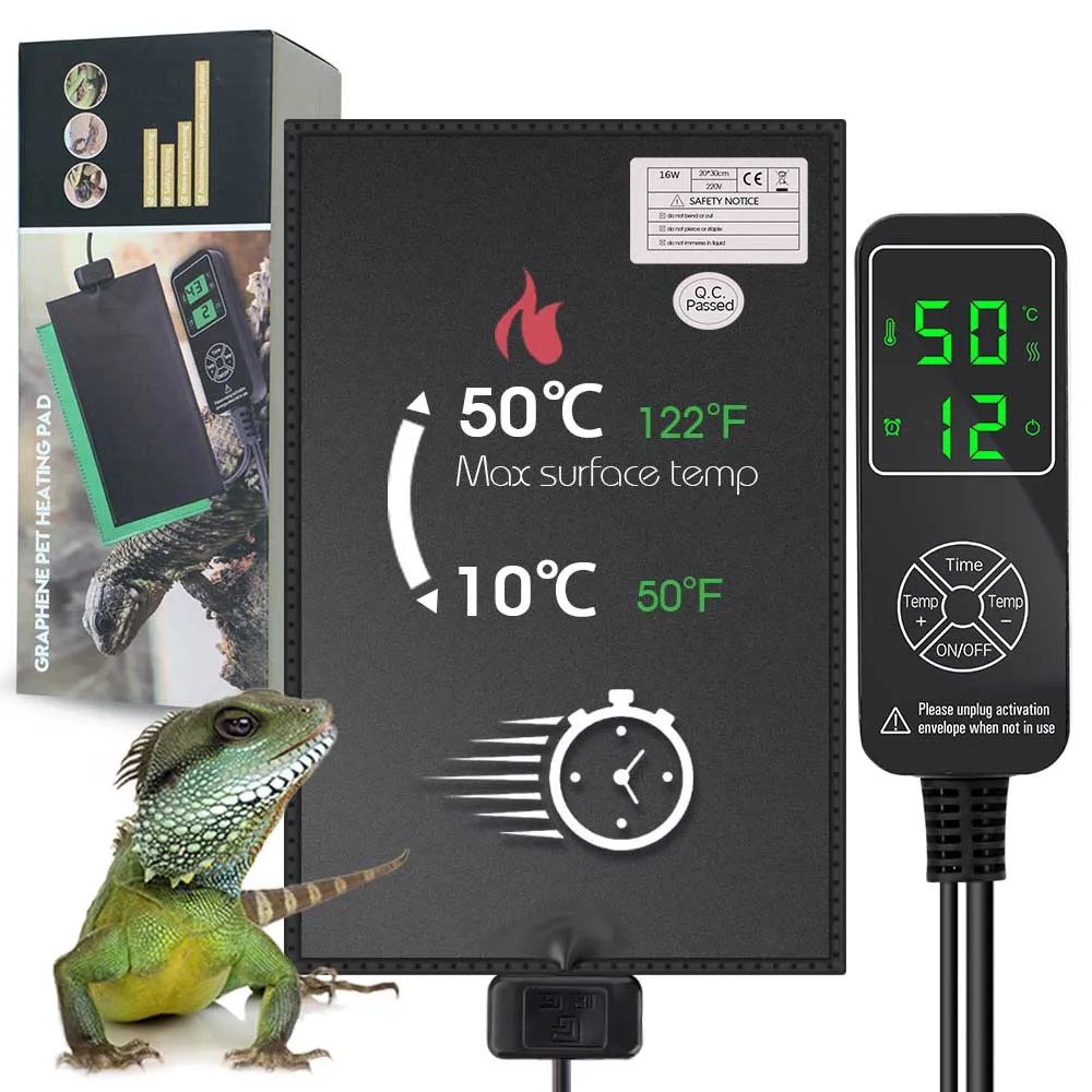 Mata grzewcza dla gadów 7–110W z regulatorem temperatury – duże terrarium