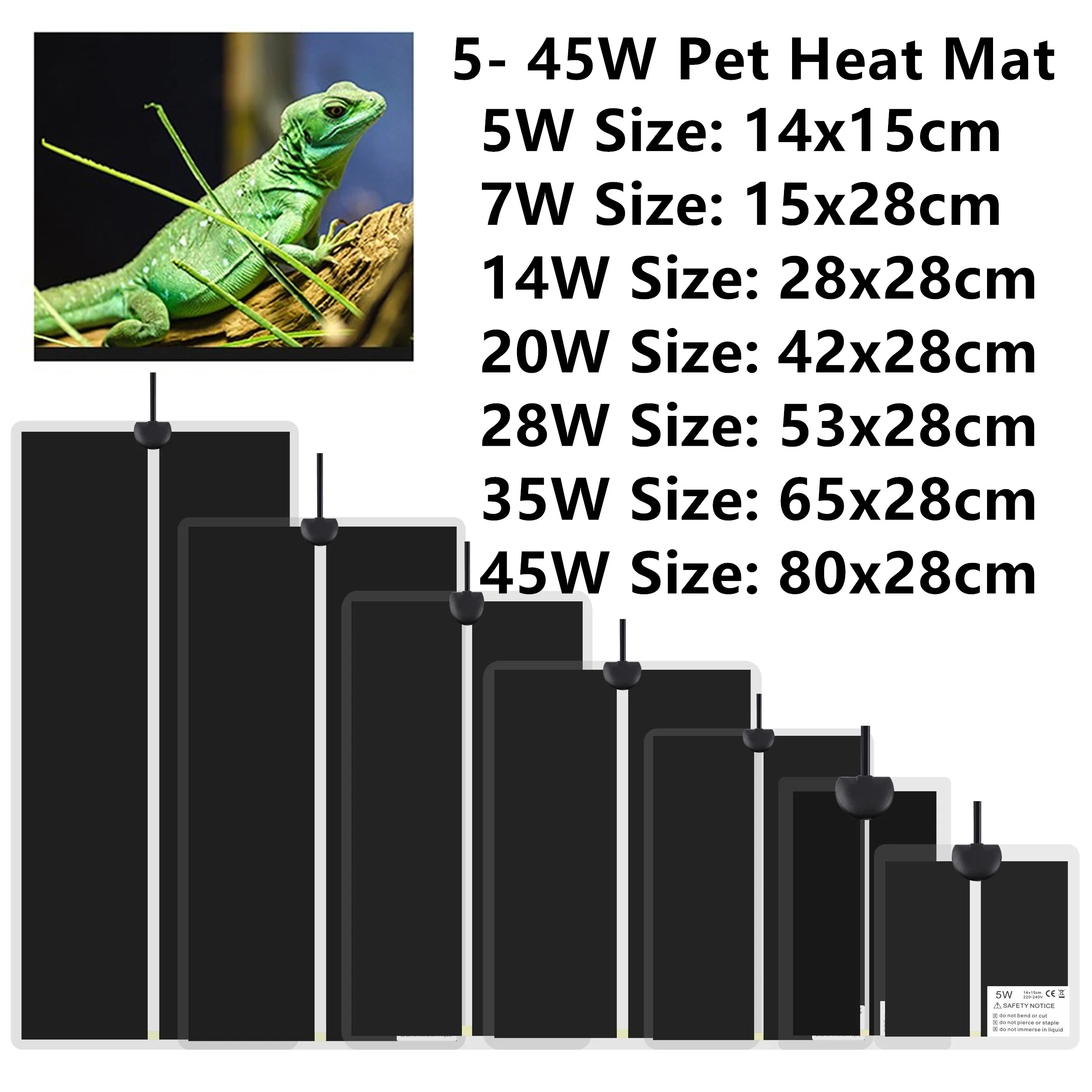 Mata grzewcza dla gadów z termostatem 5–45W – terrarium i akwaterrarium