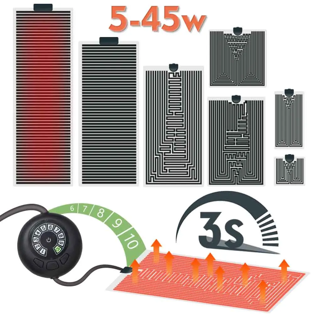 Mata grzewcza do terrarium 5–45W z 10-stopniowym regulatorem