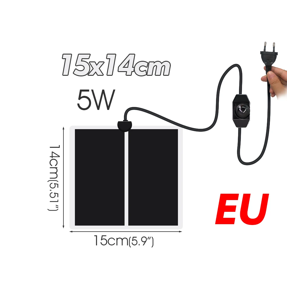Mata grzewcza do terrarium z regulatorem 5W–45W wtyczka EU Ciemny brąz