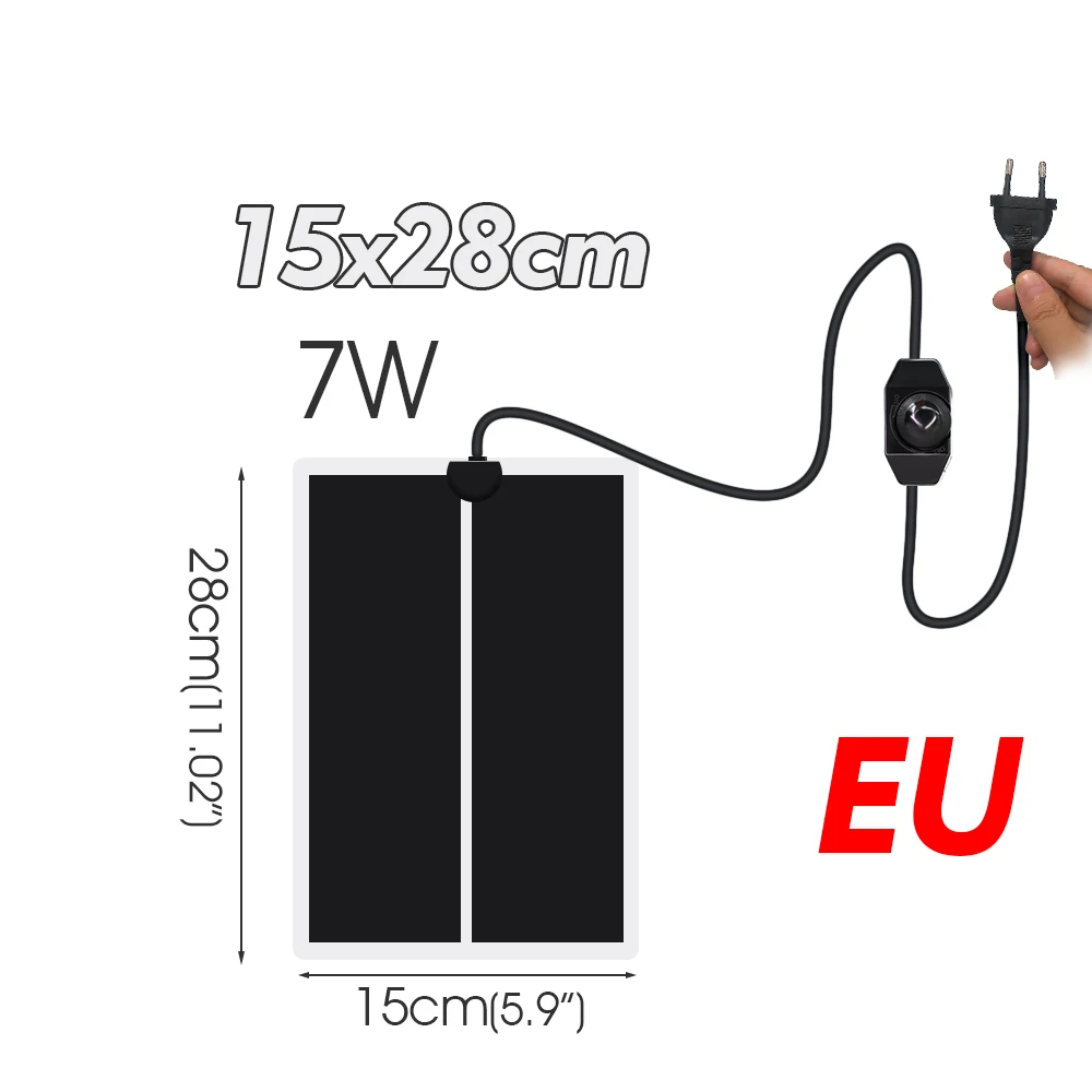 Mata grzewcza do terrarium z regulatorem 5W–45W wtyczka EU Khaki