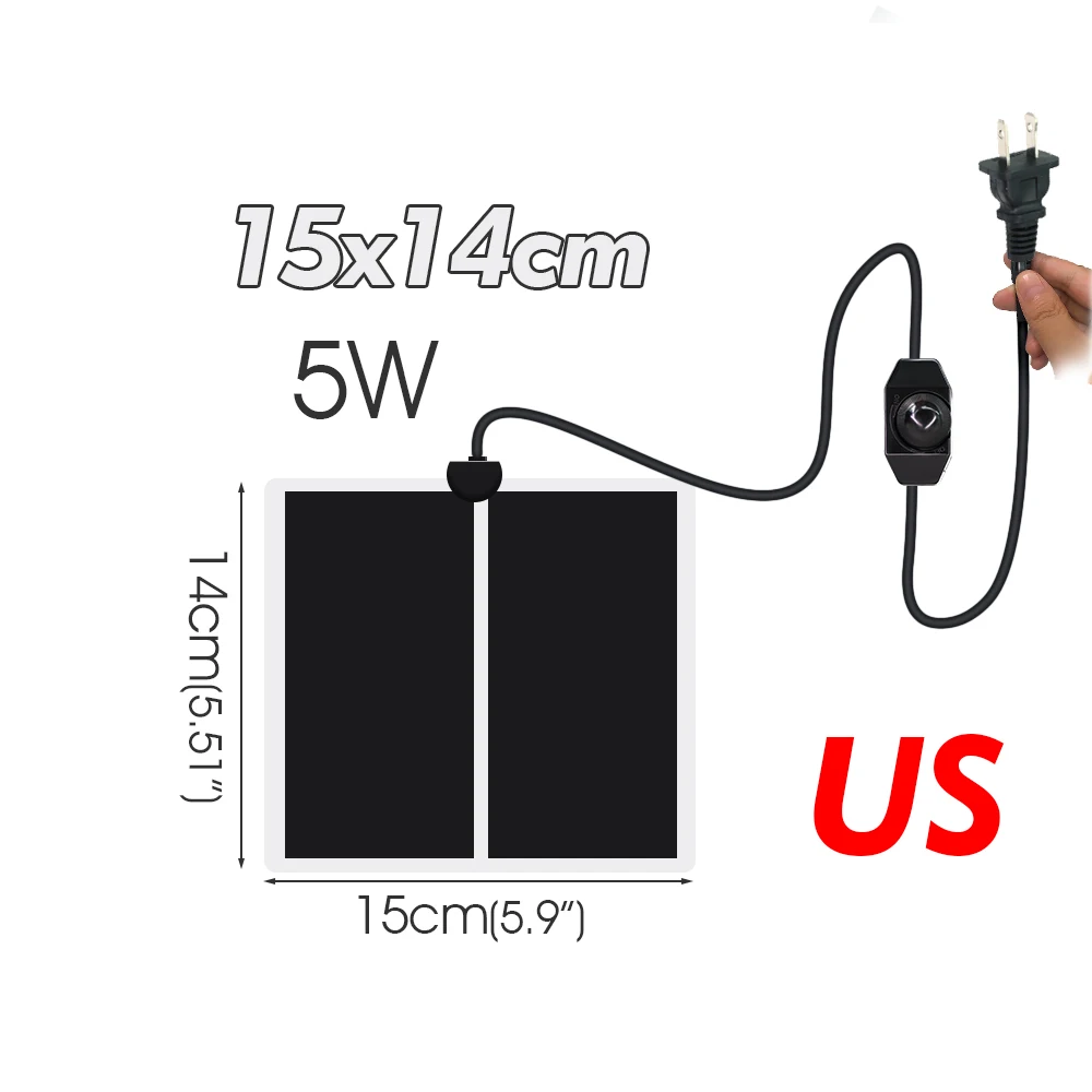 Mata grzewcza do terrarium z regulatorem 5W–45W wtyczka EU Czerwony