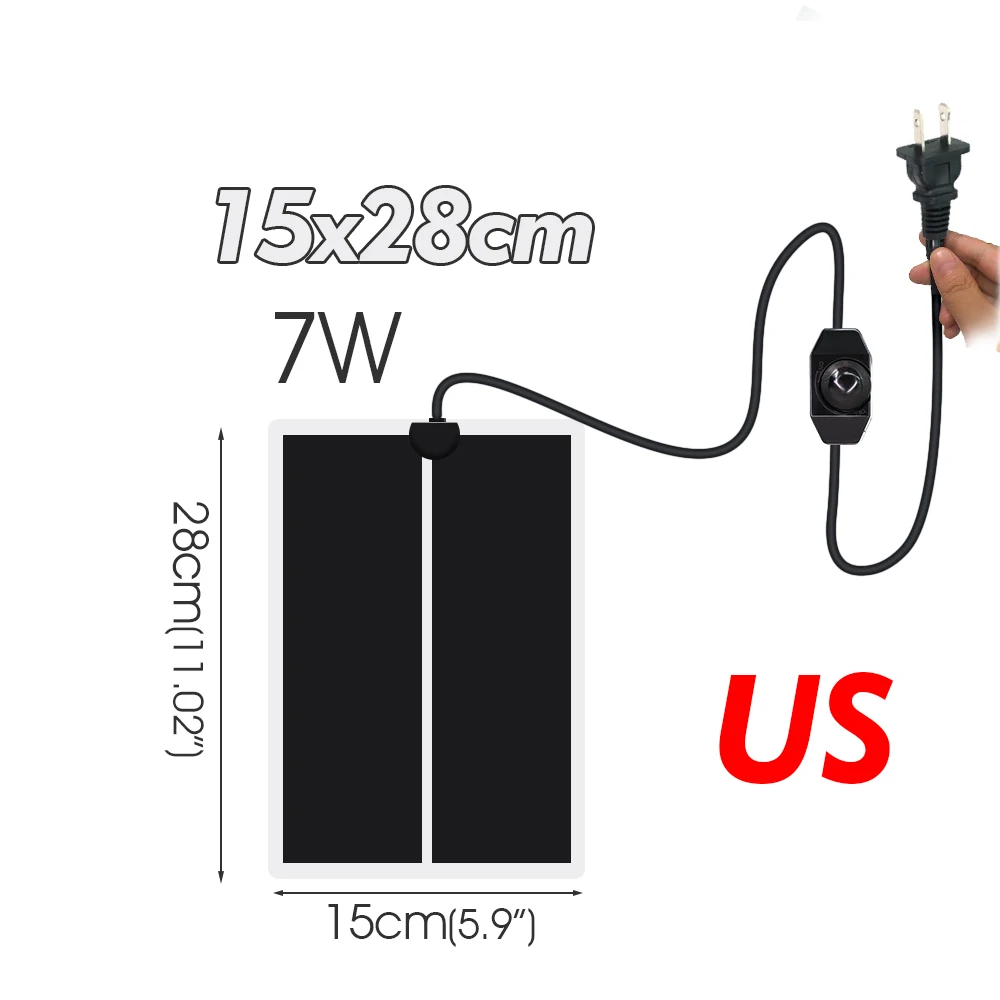 Mata grzewcza do terrarium z regulatorem 5W–45W wtyczka EU Jasnoszary