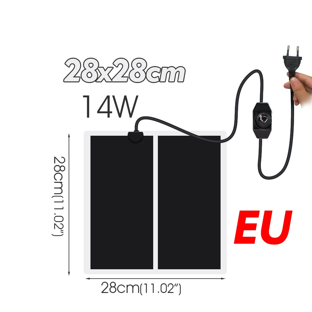 Mata grzewcza do terrarium z regulatorem 5W–45W wtyczka EU Jasnozielony