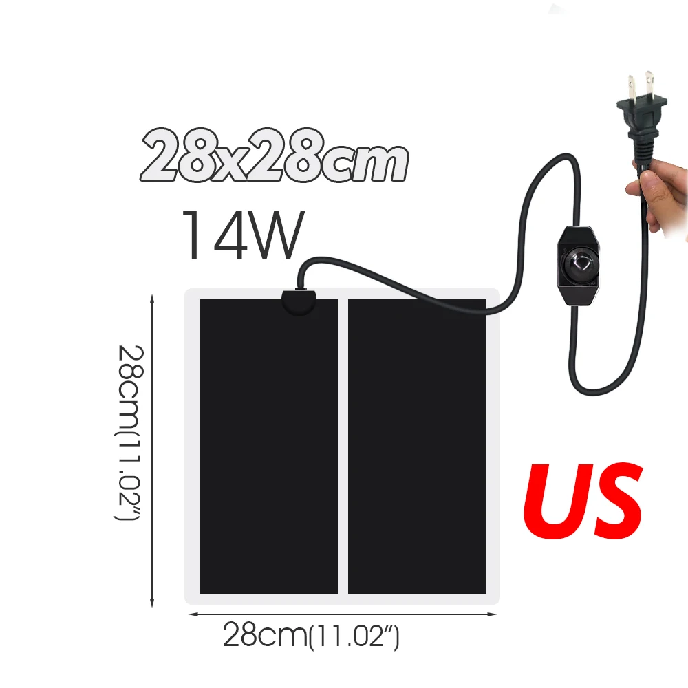 Mata grzewcza do terrarium z regulatorem 5W–45W wtyczka EU Jasnożółty