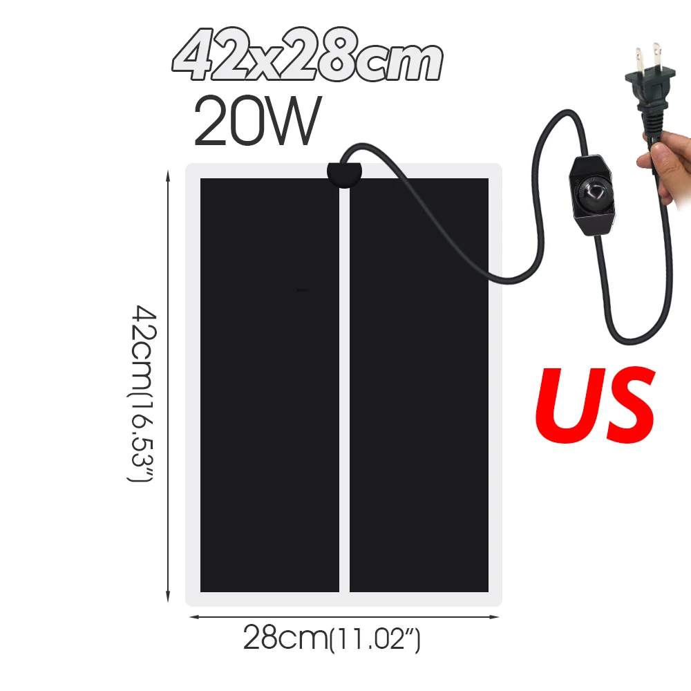 Mata grzewcza do terrarium z regulatorem 5W–45W wtyczka EU Pomarańczowy