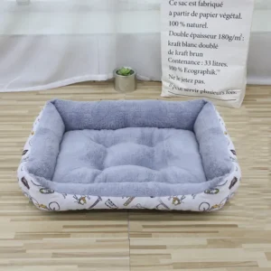 Miękka sofa śpiwór dla kota i małego psa — legowisko z poduszką Granatowy