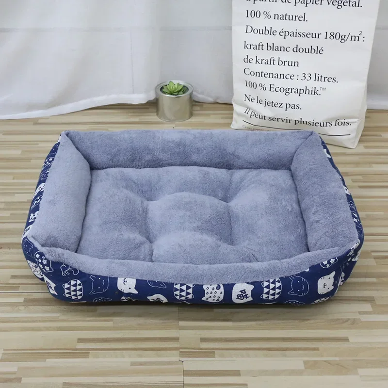 Miękka sofa śpiwór dla kota i małego psa — legowisko z poduszką Leśna zieleń