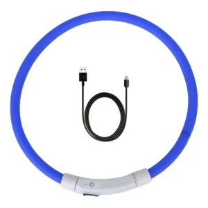 Migająca obroża LED nocna dla psa z ładowaniem USB Niebieski