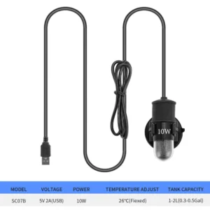 Mini grzałka USB do akwarium – pręt grzejny zanurzeniowy do małego zbiornika Zielony