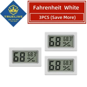 Mini higrometr LCD Fahrenheit Celsius do terrarium i hodowli Różowy